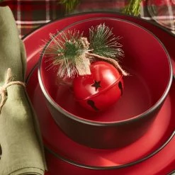 Best deal ⭐ Stone Lain Albie Stoneware Dinnerware Set - Red And Black ⌛ -Cheap Stonelain Store StoneLain xmas 18020