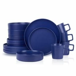 Deals 👍 Stone Lain Cleo Stoneware Dinnerware Set - Blue ✔️