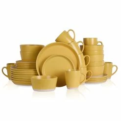 Budget 🤩 Stone Lain Jules Stoneware Dinnerware Set - Yellow 🤩 -Cheap Stonelain Store bfetrsicukwklacnq2vk