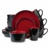 Best deal ⭐ Stone Lain Albie Stoneware Dinnerware Set - Red And Black ⌛