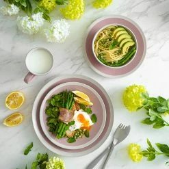 Discount 🔥 Stone Lain Serenity Stoneware Dinnerware Set - Pink And Cream 🧨 -Cheap Stonelain Store cmj3hj1ukfrmzaxawsow