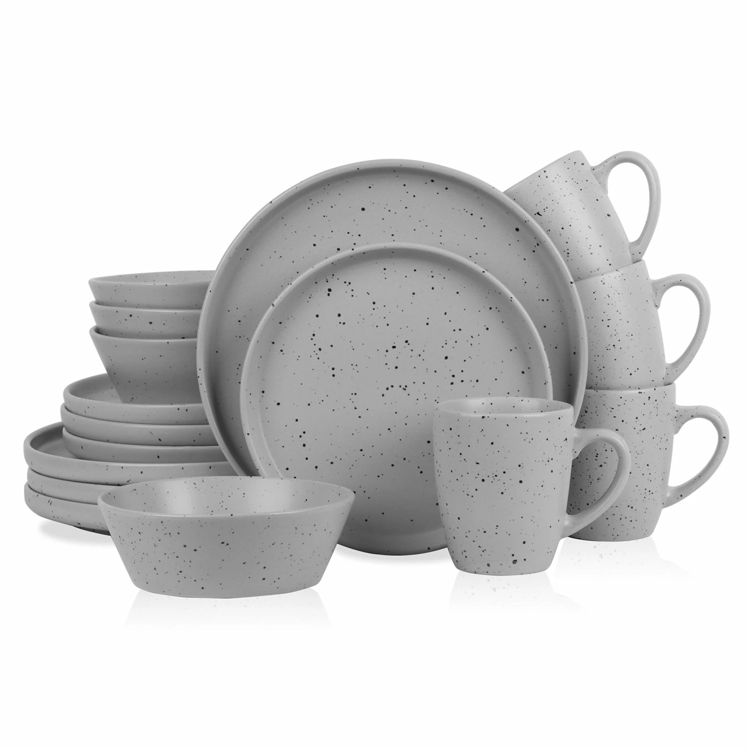 Budget 🎉 Stone Lain Jade Stoneware Dinnerware Set - Light Gray 😀 1 Budget 🎉 Stone Lain Jade Stoneware Dinnerware Set - Light Gray 😀