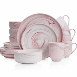Best deal 🧨 Stone Lain Brighton Porcelain Dinnerware Set - Pink 👍