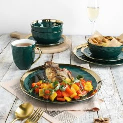 Cheapest ✔️ Stone Lain Florian Porcelain Dinnerware Set - Green 🌟 -Cheap Stonelain Store e8ya0goabujp0cg83jbt