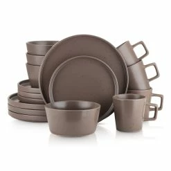 Wholesale 🤩 Stone Lain Celina Stoneware Dinnerware Set - Brown Matte 🥰