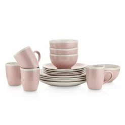 Discount 🔥 Stone Lain Serenity Stoneware Dinnerware Set - Pink And Cream 🧨 -Cheap Stonelain Store fjm1embdrovysn2vvomp