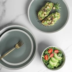 Flash Sale 🎉 Stone Lain Serenity Stoneware Dinnerware Set - Green And Cream 💯 -Cheap Stonelain Store gc5ircd5e18gygiadr6i