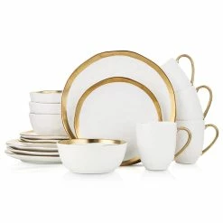 Outlet 🎁 Stone Lain Florian Porcelain Dinnerware Set - White 🛒