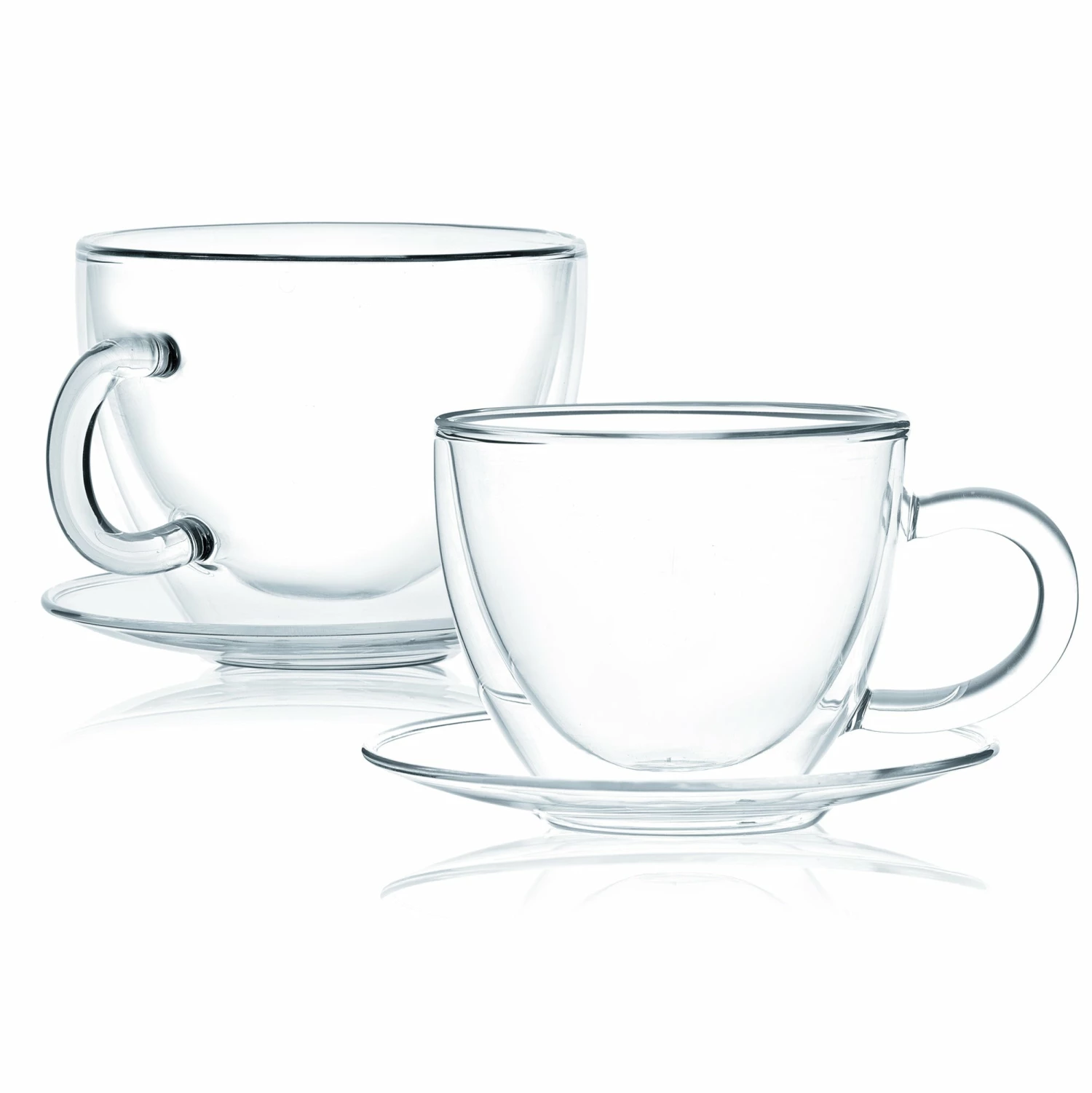 Brand new π Stone Lain Set of 4 Double Wall Glass Tea Cups With Saucers, 12 oz π 1 Brand new π Stone Lain Set of 4 Double Wall Glass Tea Cups With Saucers, 12 oz π