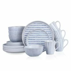 Outlet 👍 Stone Lain Nova Stoneware Dinnerware Set - Blue 🔥
