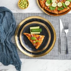 Promo 🔔 Stone Lain Florian Porcelain Dinnerware Set - Black 😉 -Cheap Stonelain Store imka50tp2uqvkfip7koz