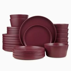 Best Pirce 🥰 Stone Lain Chelsea Stoneware Dinnerware Set - Purple ⭐