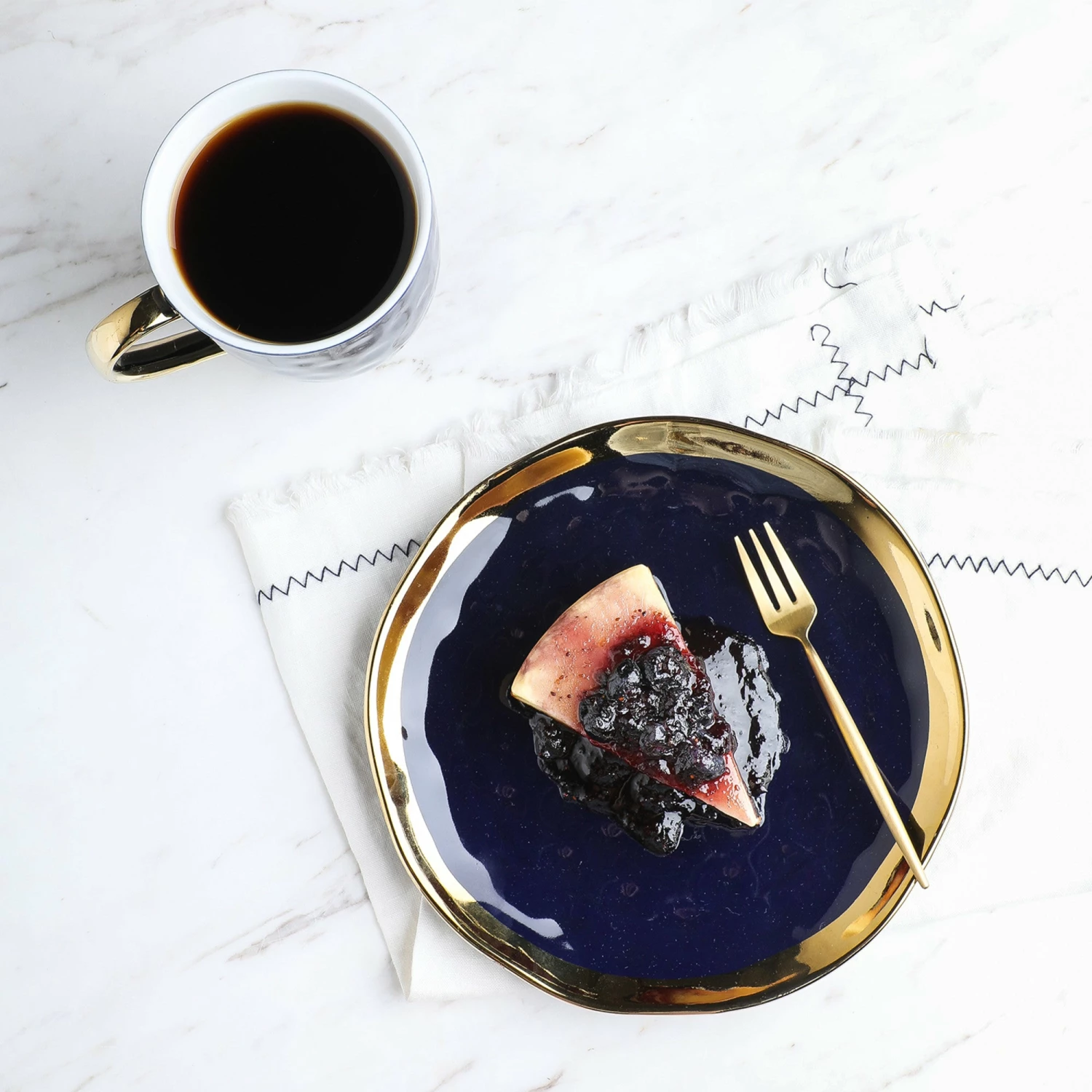 Buy ✔️ Stone Lain Florian Porcelain Dinnerware Set - Navy Blue 🥰 4 Buy ✔️ Stone Lain Florian Porcelain Dinnerware Set - Navy Blue 🥰 - Image 4