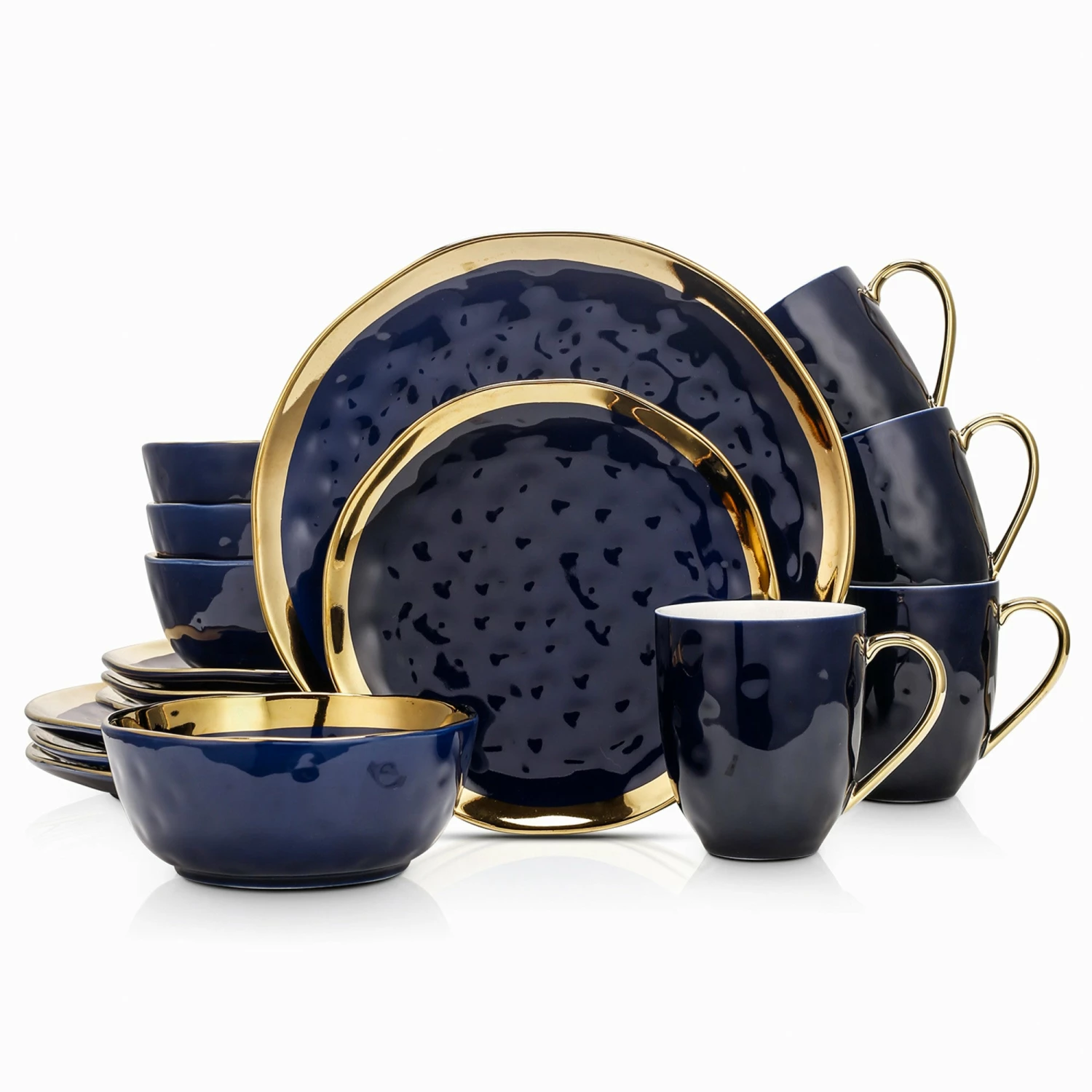 Buy ✔️ Stone Lain Florian Porcelain Dinnerware Set - Navy Blue 🥰 1 Buy ✔️ Stone Lain Florian Porcelain Dinnerware Set - Navy Blue 🥰