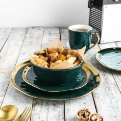 Cheapest ✔️ Stone Lain Florian Porcelain Dinnerware Set - Green 🌟 -Cheap Stonelain Store jjxchjuvqccmzyqln3ih