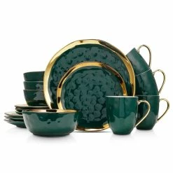 Cheapest ✔️ Stone Lain Florian Porcelain Dinnerware Set - Green 🌟