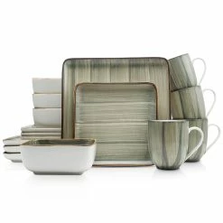 Best Sale 🌟 Stone Lain Esmeralda Porcelain Dinnerware Set - Green 🔔