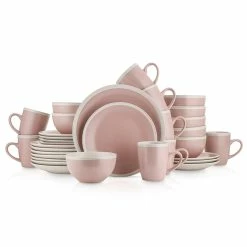 Discount 🔥 Stone Lain Serenity Stoneware Dinnerware Set - Pink And Cream 🧨 -Cheap Stonelain Store lp83wza2pa09nuenkj2l