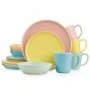 Discount 😀 Stone Lain Elena Stoneware Dinnerware Set - Yellow, Blue, Pink, Mint 🎁