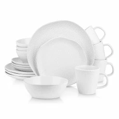 Best Sale 🔔 Stone Lain Abigail Stoneware Dinnerware Set - White 😀