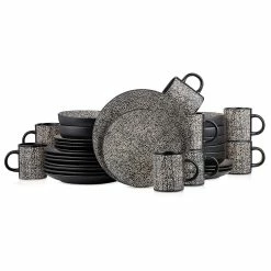 Promo ❤️ Stone Lain Sophie Stoneware Dinnerware Set - Brown And Black 😍 -Cheap Stonelain Store nrd8jpoibz37l25symja