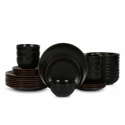 Deals 🌟 Stone Lain Dean Stoneware Dinnerware Set - Black 🎉 -Cheap Stonelain Store nvtaacaq41xapur2xgsx