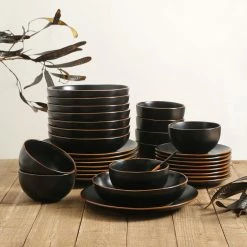 Deals 🌟 Stone Lain Dean Stoneware Dinnerware Set - Black 🎉 -Cheap Stonelain Store oceq4nobulzwvzf1dtsl