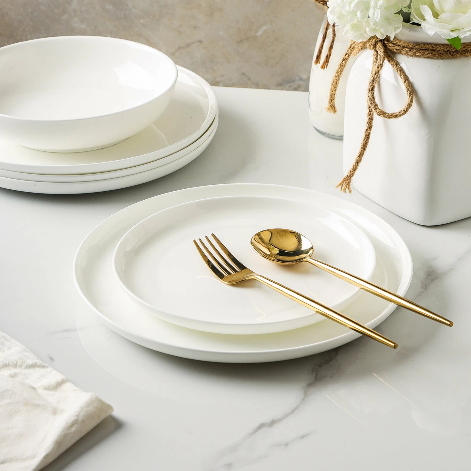 New ๐ฅฐ Stone Lain Gabrielle Bone China Dinnerware Set - White ๐ฅฐ 5 New ๐ฅฐ Stone Lain Gabrielle Bone China Dinnerware Set - White ๐ฅฐ - Image 5