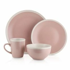 Discount 🔥 Stone Lain Serenity Stoneware Dinnerware Set - Pink And Cream 🧨 -Cheap Stonelain Store psdxuy7deds9enbqfgmx