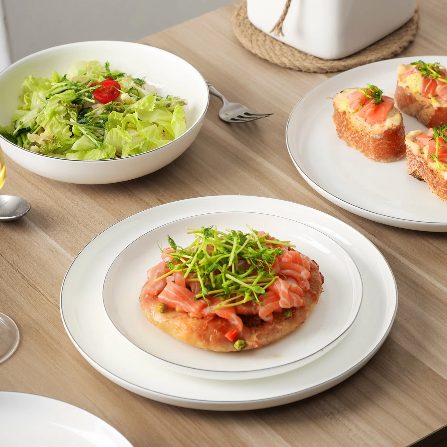 Deals ๐ Stone Lain Gabrielle Bone China Dinnerware Set - White And Platinum ๐ฅ 5 Deals ๐ Stone Lain Gabrielle Bone China Dinnerware Set - White And Platinum ๐ฅ - Image 5