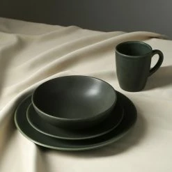 Wholesale 👏 Stone Lain Griffin Stoneware Dinnerware Set - Green 😉 -Cheap Stonelain Store s16vyenwylz3mjco0r68