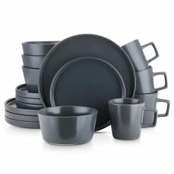 Budget 👏 Stone Lain Celina Stoneware Dinnerware Set - Gray Matte 💯