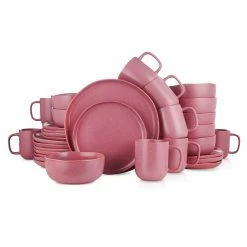 Best Pirce 😀 Stone Lain Tom Stoneware Dinnerware Set - Pink White 😀 -Cheap Stonelain Store ururtjfqxhn0bime77ja