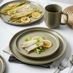 Promo 😉 Stone Lain Tom Stoneware Dinnerware Set - Olive 🔔 -Cheap Stonelain Store usohpcdqvrirlbwaxylm