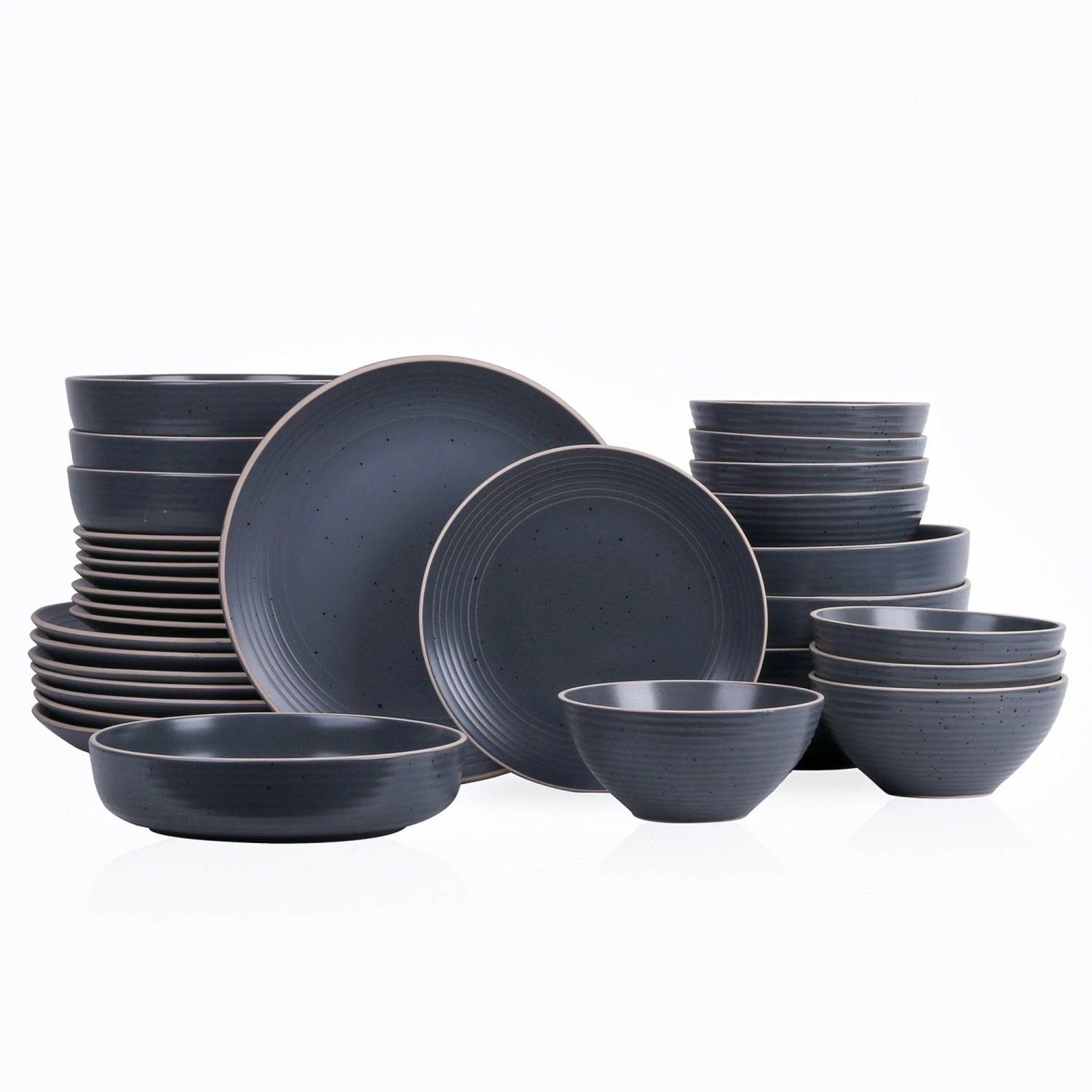 Wholesale ⭐ Stone Lain Lauren Stoneware Dinnerware Set - Charcoal 🧨 2 Wholesale ⭐ Stone Lain Lauren Stoneware Dinnerware Set - Charcoal 🧨 - Image 2