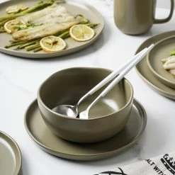 Promo 😉 Stone Lain Tom Stoneware Dinnerware Set - Olive 🔔 -Cheap Stonelain Store wbttnp0lanzx9ydbsnn7