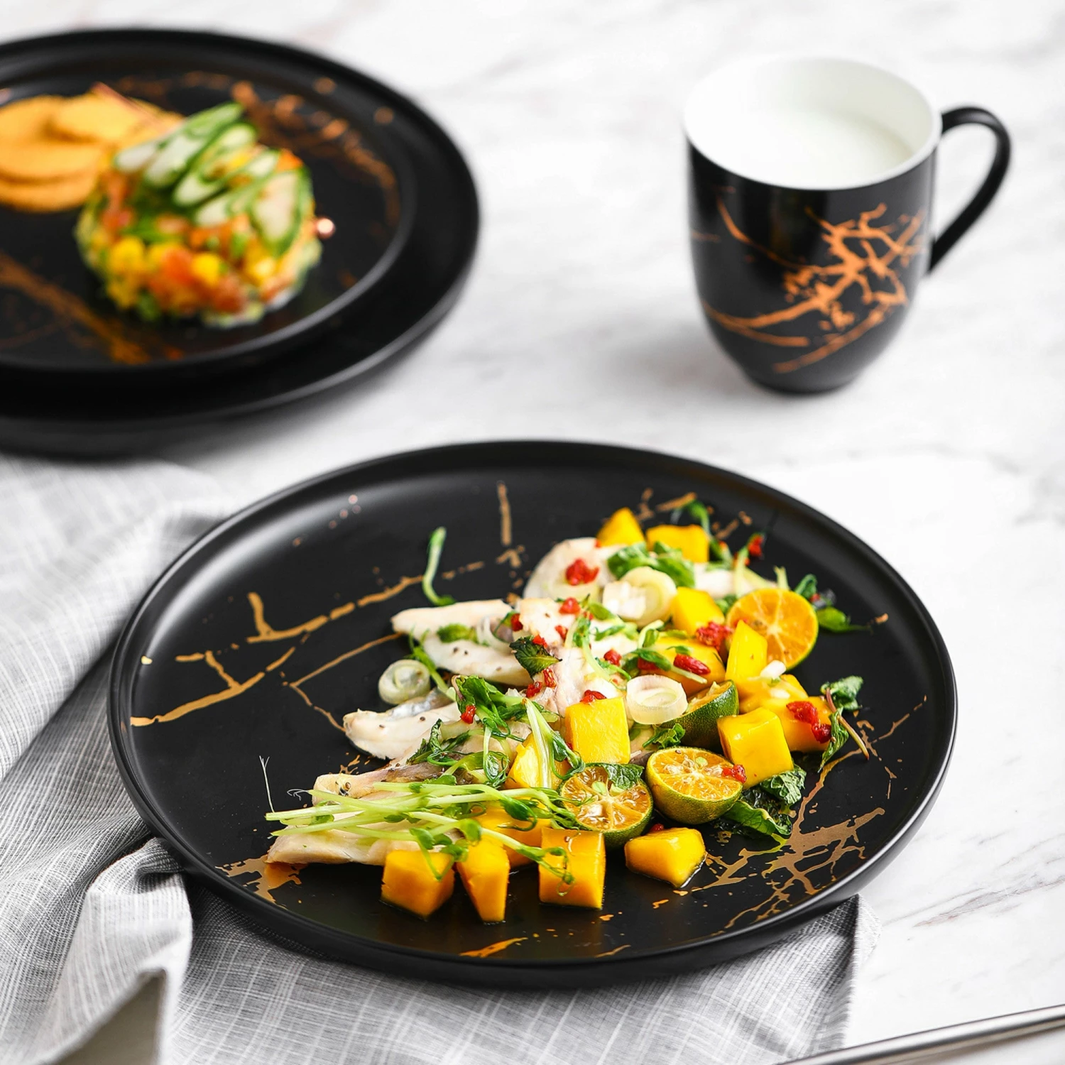 New ๐ Stone Lain Zora Porcelain Dinnerware Set - Black ๐ 3 New ๐ Stone Lain Zora Porcelain Dinnerware Set - Black ๐ - Image 3