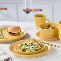 Budget 🤩 Stone Lain Jules Stoneware Dinnerware Set - Yellow 🤩 -Cheap Stonelain Store xuoumxf9lgdsrscoyj5x