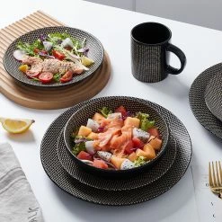 Coupon 🎉 Stone Lain Daisy Stoneware Dinnerware Set - Brown And Black 🎁 -Cheap Stonelain Store z9qgab6drqt32bh7rmbq
