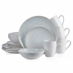 Deals 🥰 Stone Lain Romy Stoneware Dinnerware Set - White And Black Spots 😉