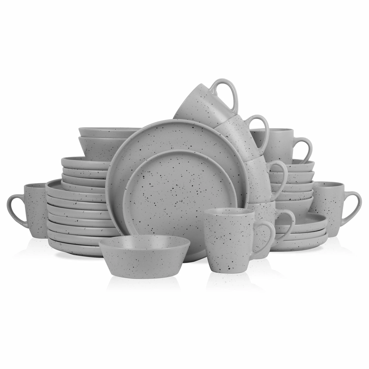 Budget 🎉 Stone Lain Jade Stoneware Dinnerware Set - Light Gray 😀 7 Budget 🎉 Stone Lain Jade Stoneware Dinnerware Set - Light Gray 😀 - Image 7